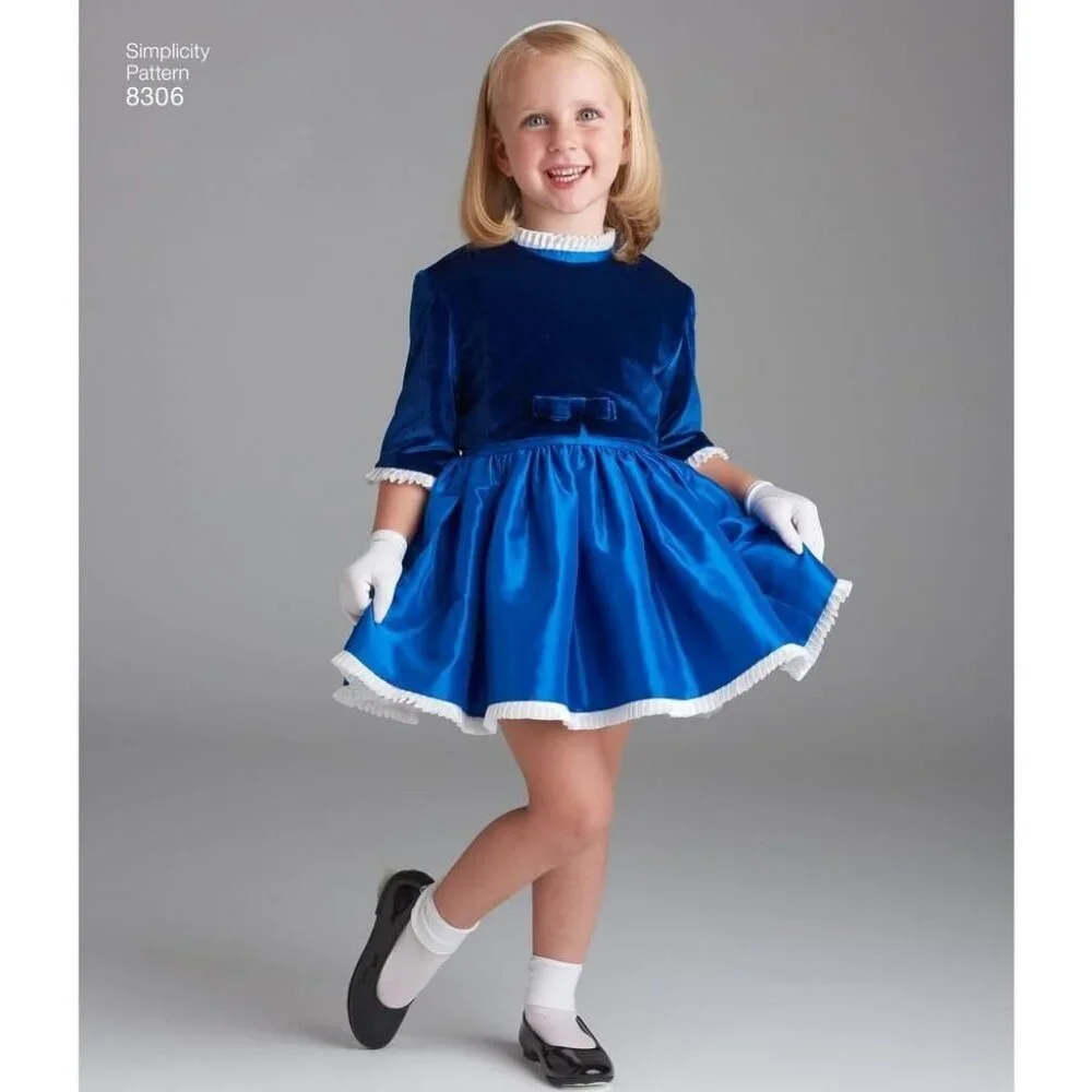 Simplicity Sewing Pattern 8306 Dress Lined‎ Jacket Girls Size 3-8 UNCUT